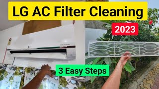 lg 1.5 ton 3 star dual inverter split ac 2023 filter cleaning | how to clean lg ac filter in house