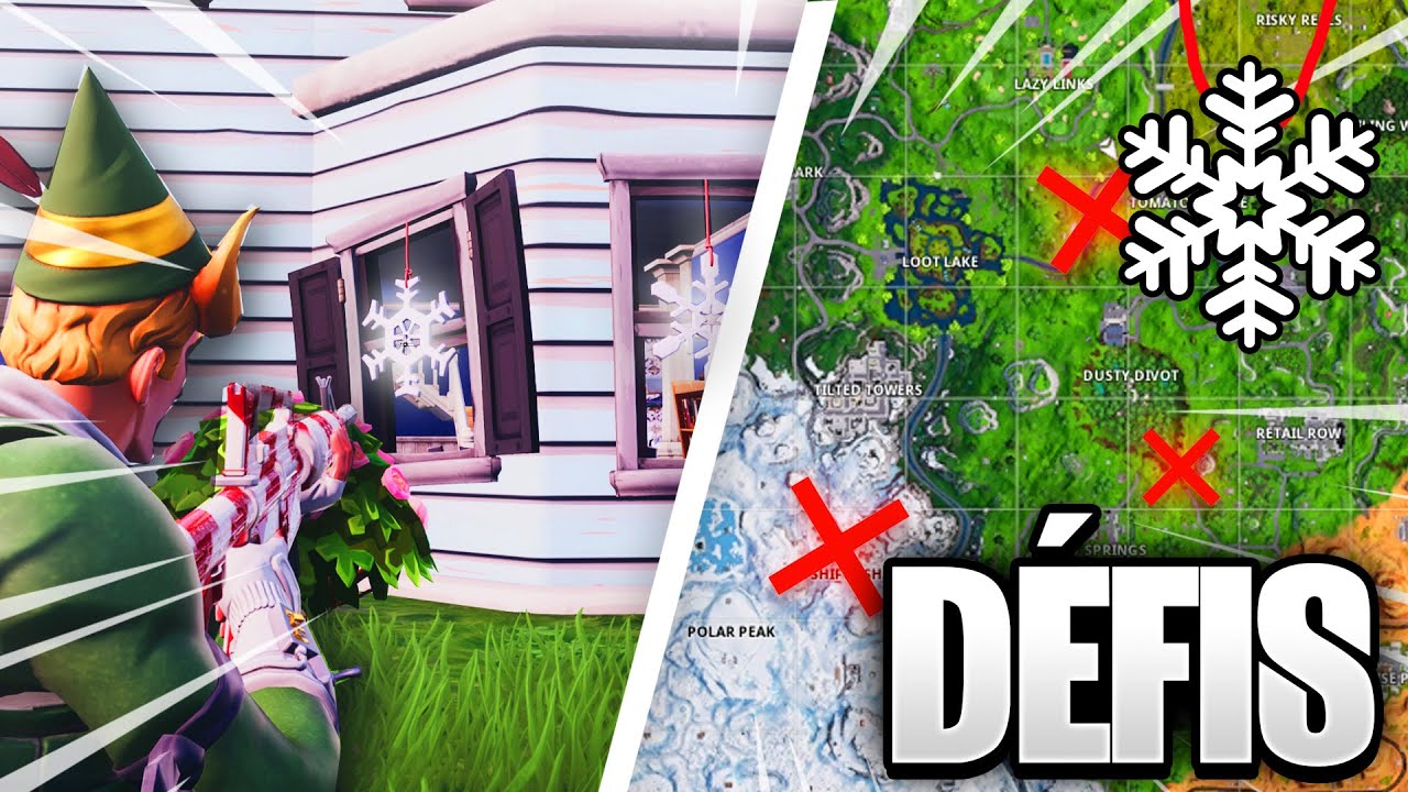 DETRUIRE DES DECORATIONS EN FORME DE FLOCON !❄️ Défi 14 Jours de Fortnite !