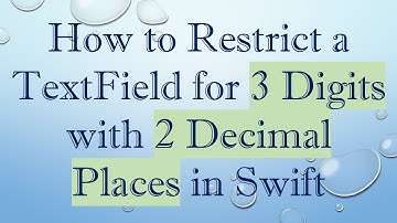 How to Restrict a TextField for 3 Digits with 2 Decimal Places in Swift