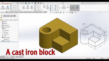 سوليدورك Mechanical Drawing using SolidWorks , Exercise 12 A cast iron block