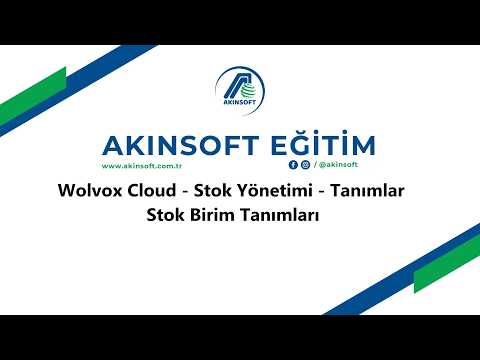WolvoxCloud - Stok Yönetimi - Tanımlar - Stok Birim Tanımları