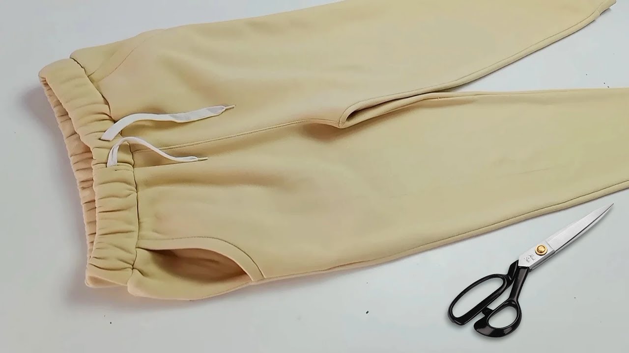 تفصيل بنطلون سويت بانتس رائع بأسهل طريقه | خياطة بنطلون ميلتون سويت بنس | سويت بانس | الخياطة SEWING