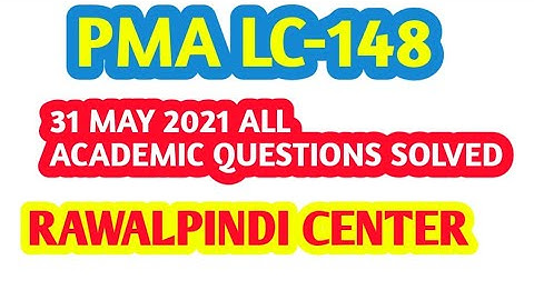 || PMA LC-148 || | RAWALPINDI CENTER | | 31 MAY 2021 | ARMY INITIAL TEST