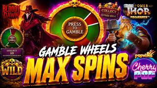 MAX SPINS FROM GAMBLE WHEELS!! CAN WE FIND ANY BIG WINS ON HUGE MULTIPLIERS??