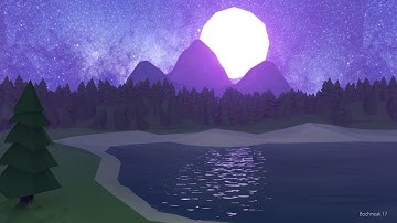 Time Lapse: Low Poly Night Forest Scene[Blender]