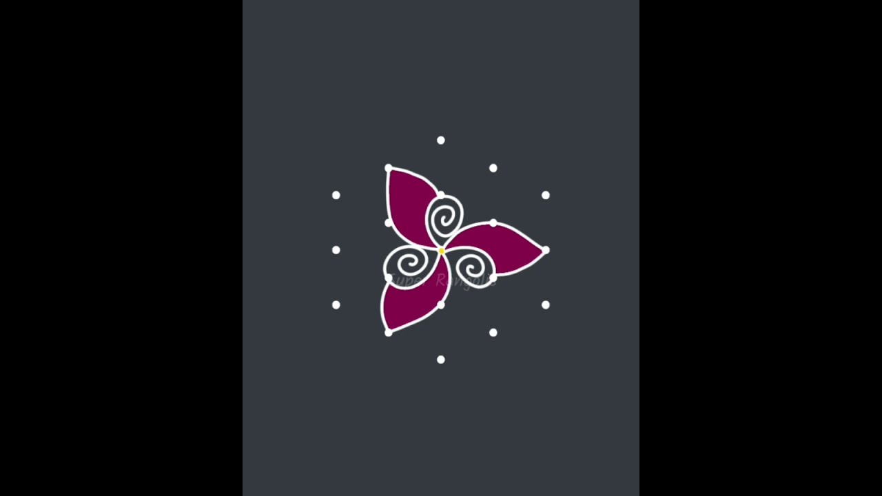 5 x 3 dots kolam // 5 pulli kolam // 5 to 3 dots simple muggulu // daily 5 dots rangoli