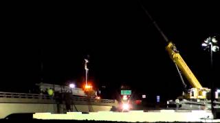 TIME LAPSE - Interstate 65 Bridge Beam Set - Sonora, KY 04/01/2015
