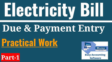 Electricity Expenses entry|How to book electricity expenses in busy software @info.solution