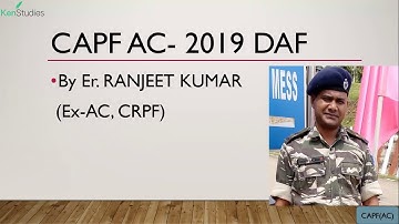 CAPF (AC) 2019 DAF