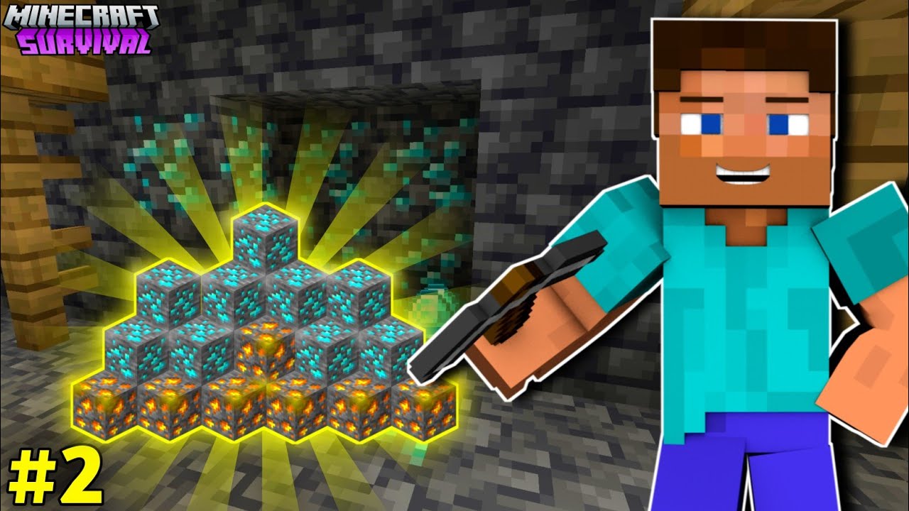 I FOUND DIAMONDS IN SECRET CAVE | MINECRAFT SURVIVAL GAMEPLAY #2 - YouTube