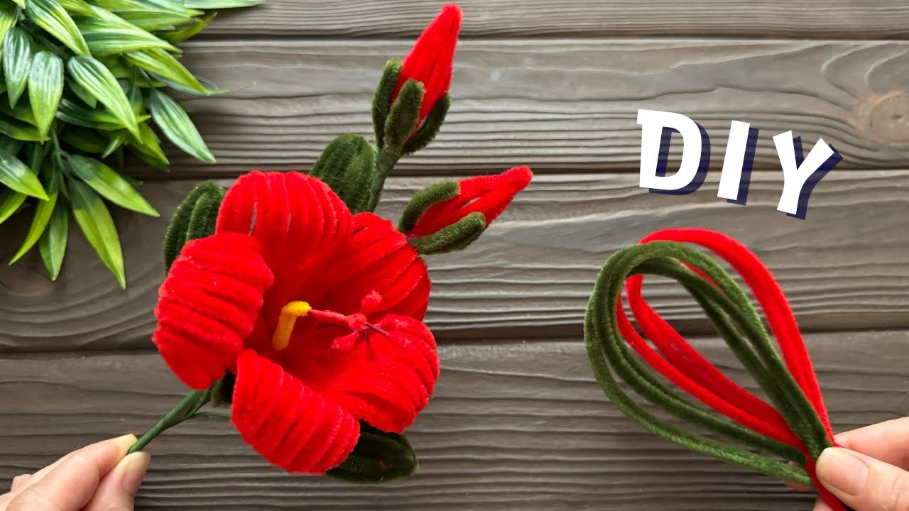 How To Make Hibiscus From Chenille Stems Pipe Cleaner Flowers DIY Pipe how-to-make-hibiscus-from-chenille-stems-pipe-cleaner-flowers-diy-pipe