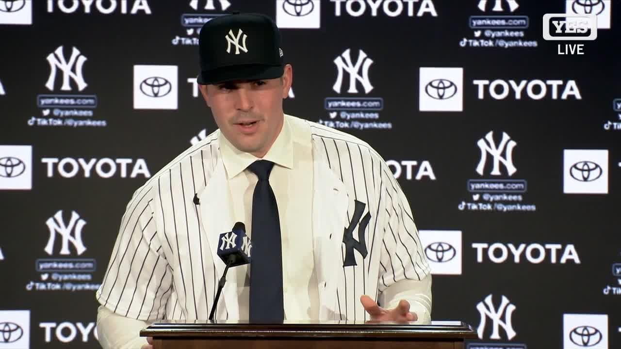 Carlos Rodón puts on the Yankee pinstripes for the first time