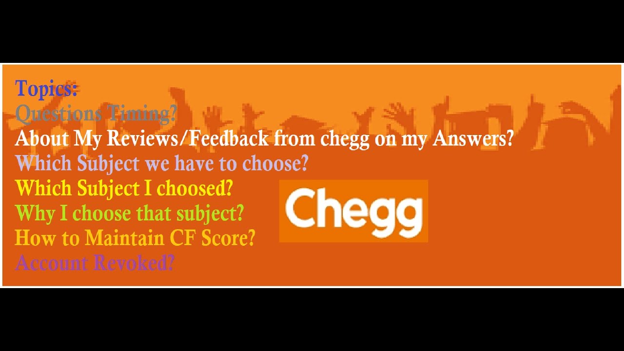 About My Reviews from Chegg 2.0 on my Answers? Important to Maintain CF ...