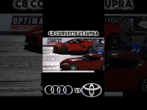 Corvette C8 VS Toyota Supra Drag Race Comparison OBJ Corvette Toyota Dragrace Jdmbeamngdrive