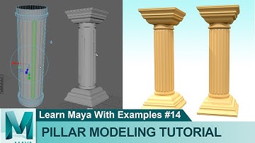 Pillar (column) 3D Modeling & Rendering Tutorial in Autodesk Maya | Learn Maya with Examples #15