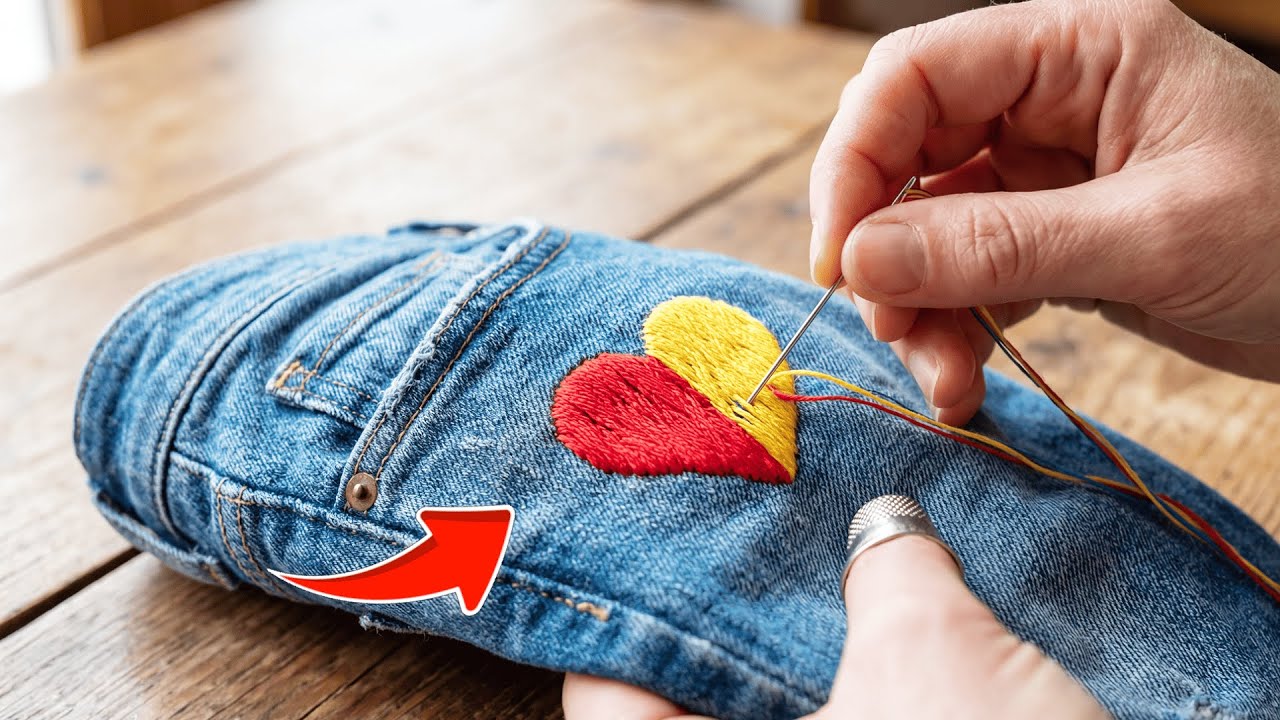 Amazing Jeans Embroidery Process  Inside The Handmade Workshop 😱
