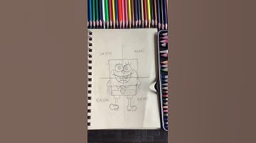 Drawing spongebob in 4 different styles . #viral #cartoon