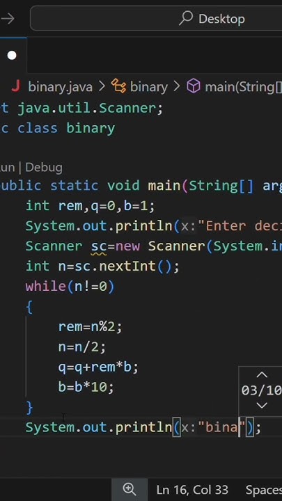 find binary number in java/binary number/convert decimal number/#coding ... image.