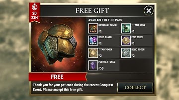 Dawn of titans - free gift as compensation for the bug in conquest