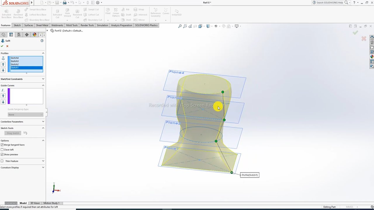 TIPS AND TRICKS LEARN IN SOLIDWORKS, LOFTED BOSS - YouTube