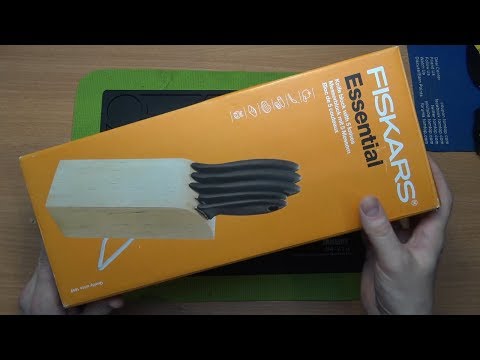 Купил кухонные ножи Fiskars Essential - жена довольна! Kitchen knives Fiskars - my wife is happy!