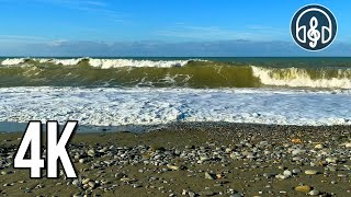 Storm of the Black Sea on the beach. Sounds of storm waves.  3 hours of video in 4K.