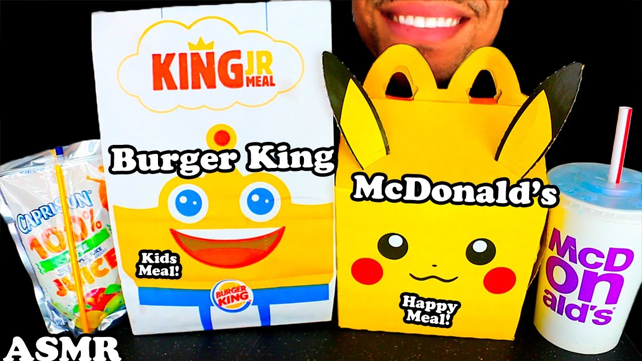 ASMR MCDONALDS VS BURGER KING KIDS MEALS TOYS CHICKEN NUGGETS