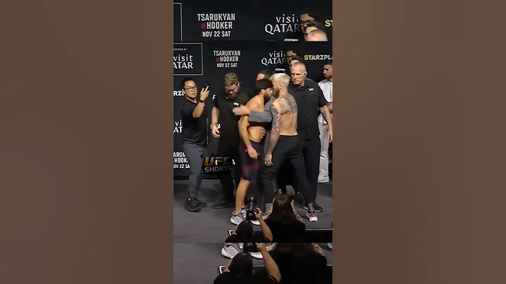 Arman Tskarunyan HEAD BUTTS Dan Hooker! #ufc #mma #ufcqatar #faceoff #shorts