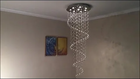 Modern K9 Crystal Spral Raindrop Chandelier Lighting Flush Mount LED Ceiling Light Fixture Pendant