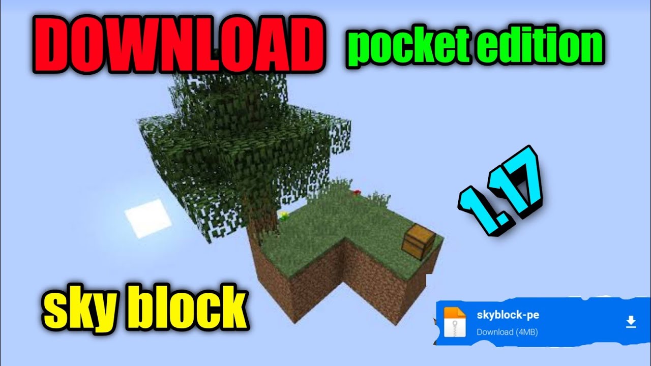 HOW TO DOWNLOAD SKY BLOCK IN MINECRAFT POCKET EDITION 1.17 IN HINDI ...