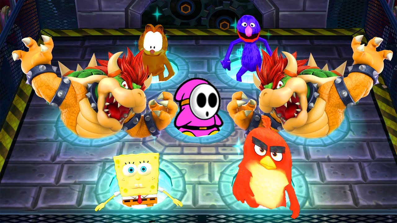 Mario Party 9 — Губка Боб против Гровера против Angry Bird против Гарфилда #MarioGame