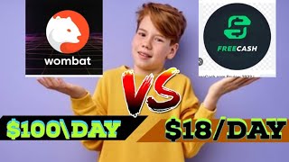 #WOMBAT better than#Freecash. This App pay you Free#crypto everyday in #2023 per click. #Wombat screenshot 2