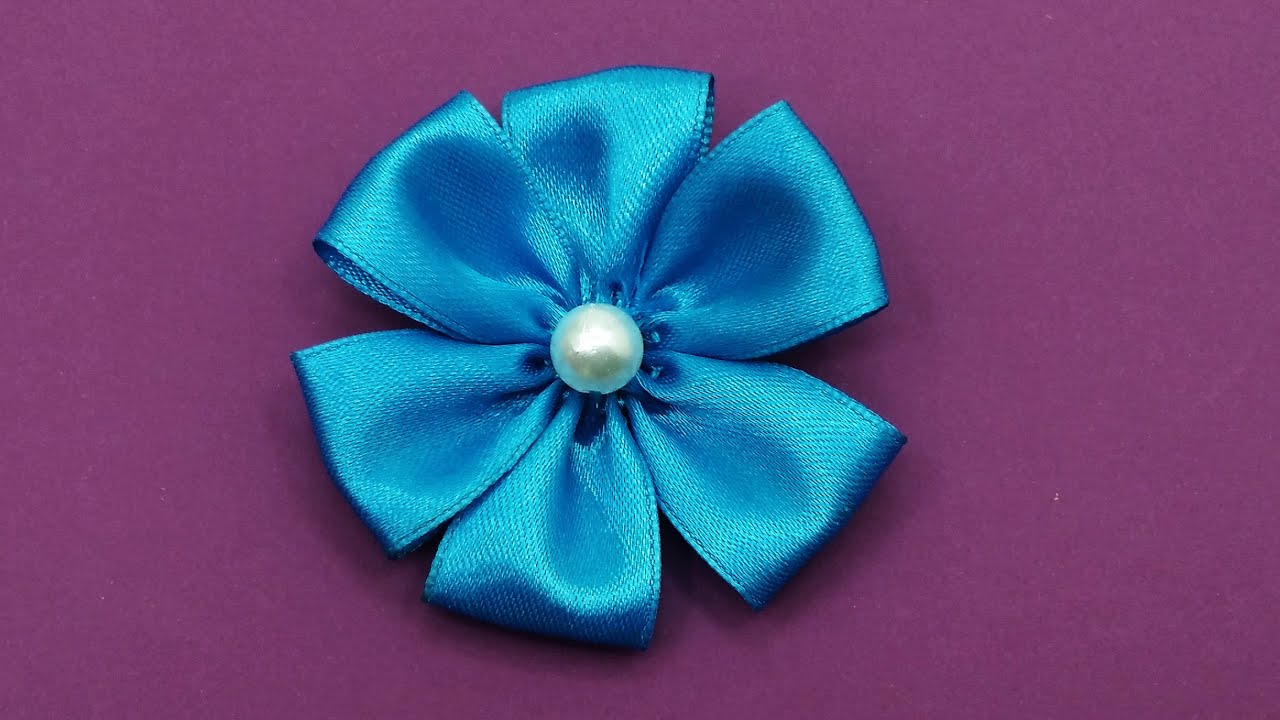 Super Easy Ribbon Flower Making Amazing Ribbon Flower Work DIY Easy