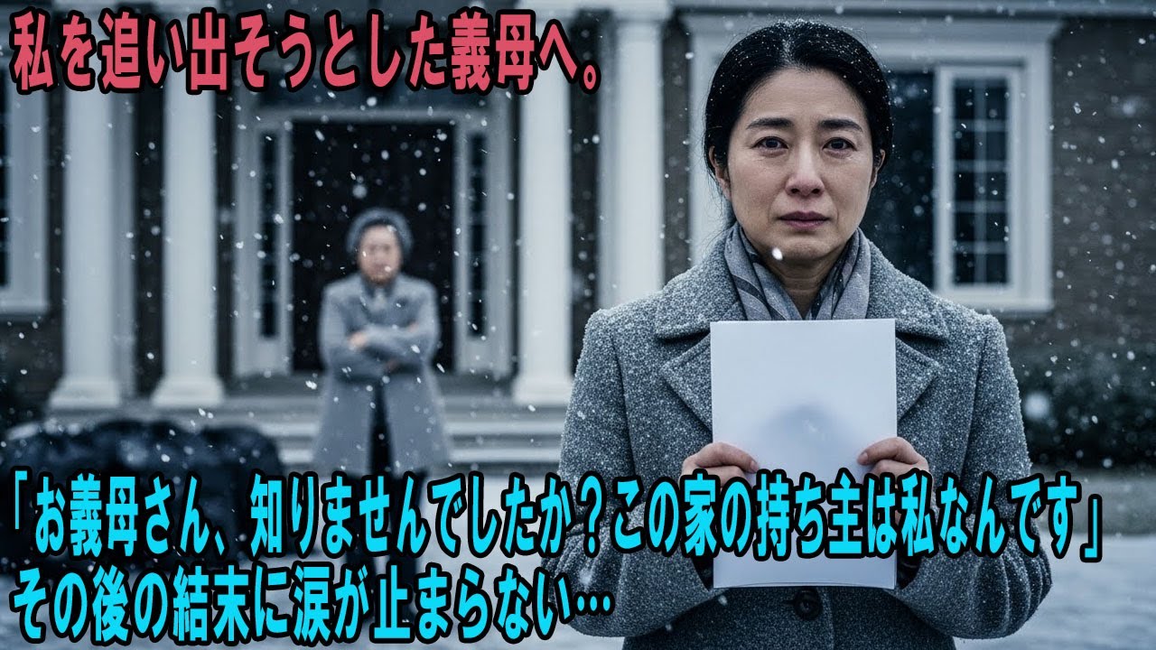 私を追い出そうとした義母へ。「お義母さん、知りませんでしたか？この家の持ち主は私なんです」その後の結末に涙が止まらない…#感動の物語 #AIストーリー