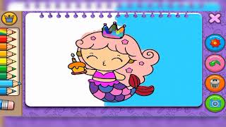 Coloring a mermaid princess | mewarnai putri duyung screenshot 1