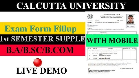 C.U 1ST SEMESTER SUPPLE EXAM FORM FILL UP FOR B.A/B.SC/B.COM || CALCUTTA UNIVERSITY SUPPLE EXAM |
