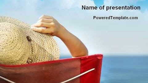 Lady On The Beach PowerPoint Template by PoweredTemplate.com