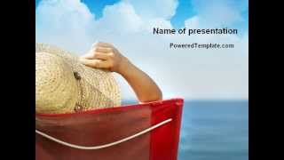 Lady On The Beach PowerPoint Template by PoweredTemplate.com