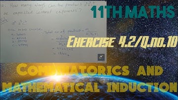 11th maths/Exercise 4.2,Q.no.10/Combinatorics & mathematical induction/sathees maths
