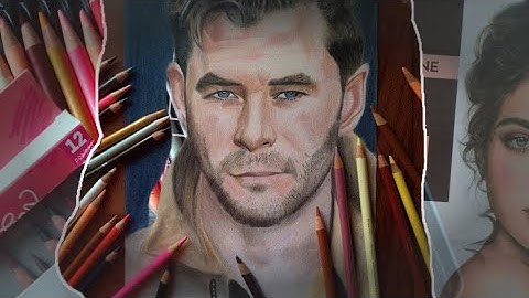 How to draw Chris Hemsworth colour pencil drawing #fullvideo #worldviral art