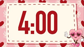 4 Minute Happy Valentine's Heart Timer (Fun Synth Tones at End)