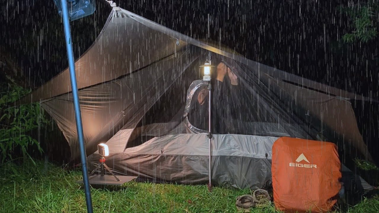 Solo Camping in Heavy Rain🌧 - Relaxing Rain Sounds for Sleeping - ASMR ...