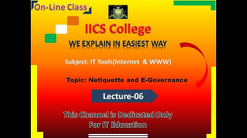 Netiquette|Lecture-06|E-Governance||IT Tools||By Sarvesh Sir||IICS Collage.