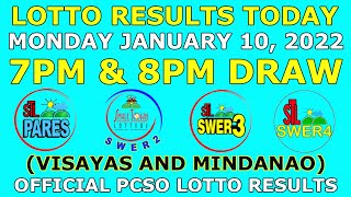 7pm And 8pm Stl Result January 10 2022 monday Visayas And Mindanao
