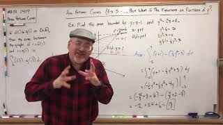 MATH 2414 - Area Between Curves (6): Example 6 (... but What If The Equations Are Functions of y)