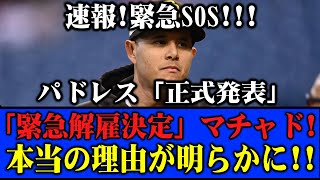 【速報】マチャドに電撃解雇通告!パドレスが語った「本当の理由」がヤバすぎる!