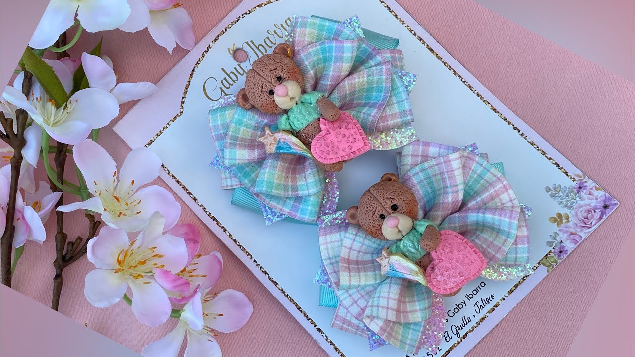 Moños en par Listón 3.8 o 4 cm