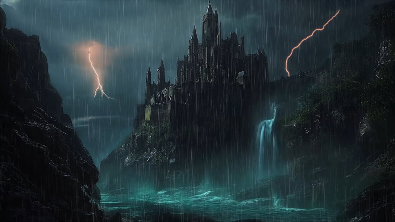 🏰 Relax Your Mind & Body with Rain in Dark Fantasy Castle 🏰 Embrace Peacefulness with  Calming Rain
