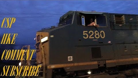 [CSXT]5280 ES40DC & 973 [ES44AH]Leads T445-06 Loaded Company Coal Train SB W/B.RD Waving In Fay NC