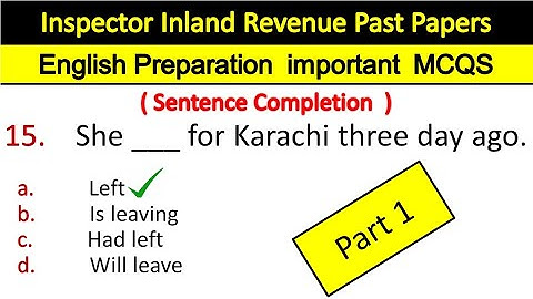 Inspector inland revenue Past Papers | English preparation |Inspector inland revenue English Grammar
